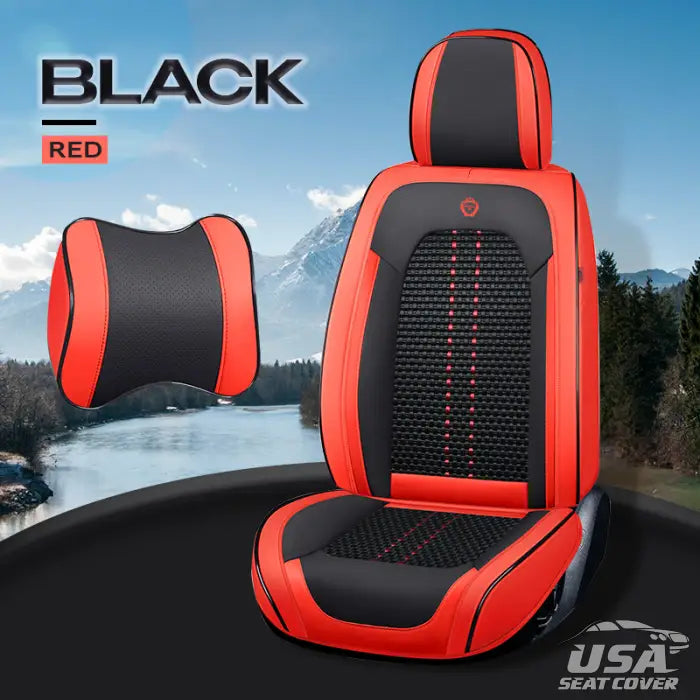 Universal Full Set Leather Car Seat Covers – 5-Seats Front Rear Protector With Anti-Slip & Breathable Features