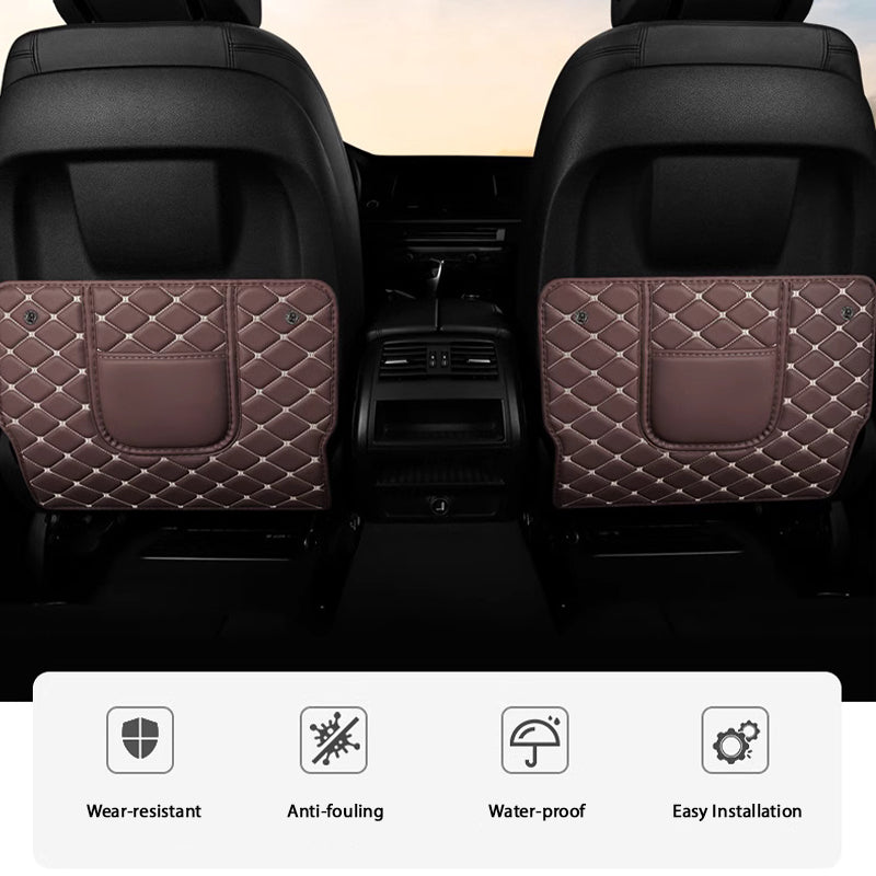 Car Universal Fit Anti-Kick Water-Proof Premium Leather Seat Protector Pad