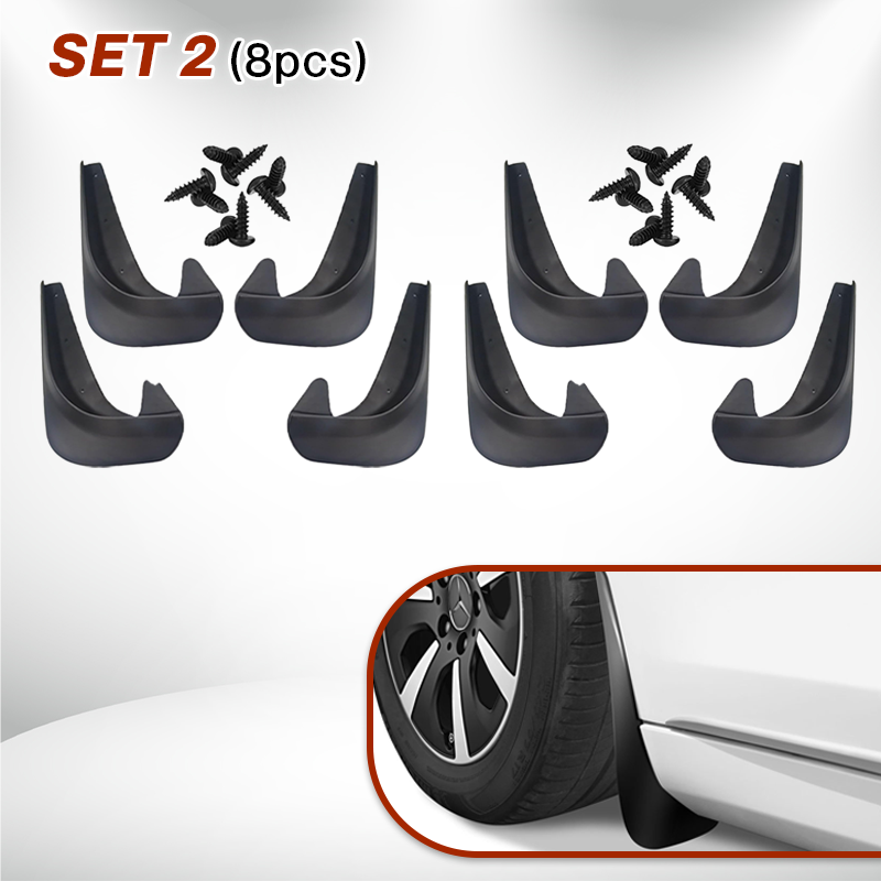 GLAMOR 4pcs/set Front & Rear Car Mud Flaps Splash Guards Universal Fit